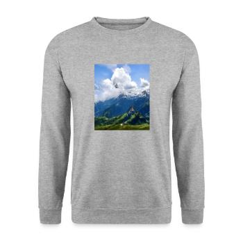 great ART on great PEOPLE - Unisex Pullover - Weißgrau meliert - Vorne - Alina (178cm) & Michal (187cm)