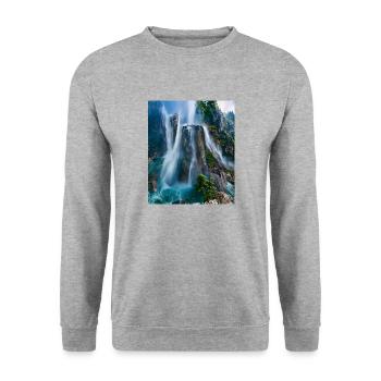 great ART on great PEOPLE - Unisex Pullover - Weißgrau meliert - Vorne - Alina (178cm) & Michal (187cm)