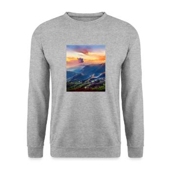 great ART on great PEOPLE - Unisex Pullover - Weißgrau meliert - Vorne - Alina (178cm) & Michal (187cm)