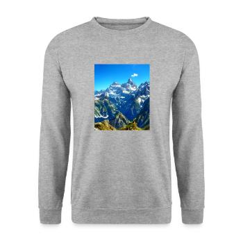 great ART on great PEOPLE - Unisex Pullover - Weißgrau meliert - Vorne - Alina (178cm) & Michal (187cm)