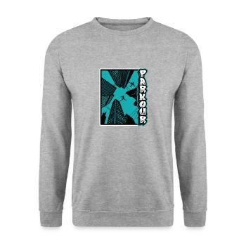 Free-running parkour - Unisex Sweatshirt - salt & pepper - Front - Alina (178cm) & Michal (187cm)