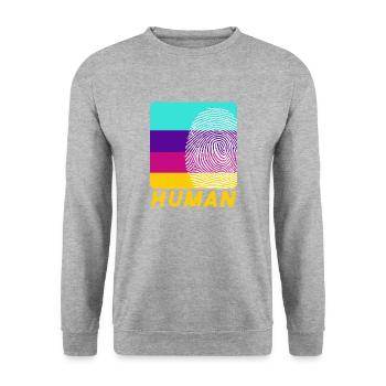 Human Fingerprint - Unisex Pullover - Weißgrau meliert - Vorne - Alina (178cm) & Michal (187cm)