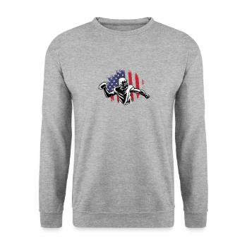 Football américain Drapeau Sports patriotiques - Sweat-shirt Unisexe - gris chiné - Devant - Alina (178cm) & Michal (187cm)