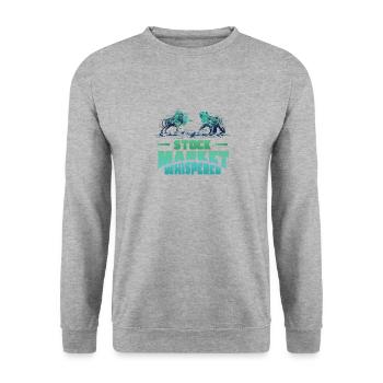 Stock Market Whisperer Stock Trader Bulle und Bär - Unisex Pullover - Weißgrau meliert - Vorne - Alina (178cm) & Michal (187cm)