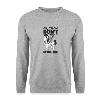 Halloween Cowboy Skeleton Foal Riding - Sweat-shirt Unisexe - gris chiné - Devant - Alina (178cm) & Michal (187cm)
