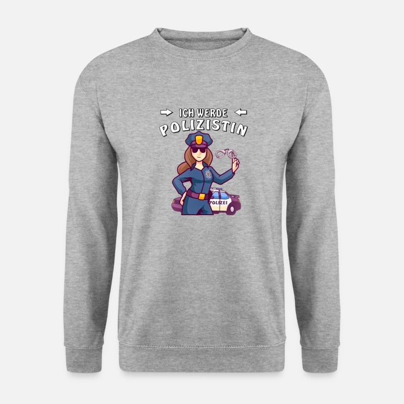 ICH WERDE POLIZISTIN - Unisex Pullover - Weißgrau meliert
