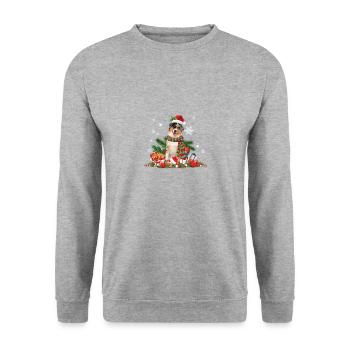 Chien de berger australien; Thème de Noël - Sweat-shirt Unisexe - gris chiné - Devant - Alina (178cm) & Michal (187cm)