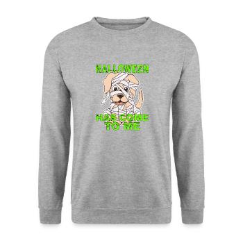 HALLOWEEN EST VENU À MOI - Sweat-shirt Unisexe - gris chiné - Devant - Alina (178cm) & Michal (187cm)