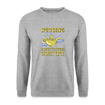 RUBBING MAYBE THE WISH COMES TRUE - Unisex Sweatshirt - salt & pepper - Front - Alina (178cm) & Michal (187cm)
