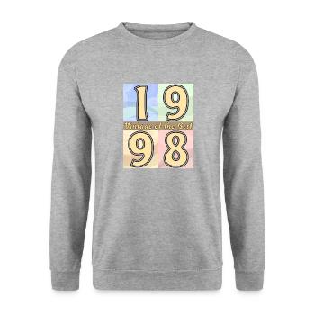 BIRTHDAY YEAR 1998 - Unisex Sweatshirt - salt & pepper - Front - Alina (178cm) & Michal (187cm)