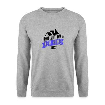 Neuer Hausbesitzer Einweihung Offizielle - Unisex Pullover - Weißgrau meliert - Vorne - Alina (178cm) & Michal (187cm)