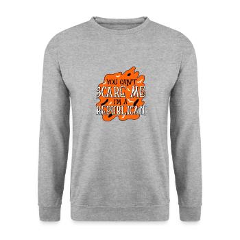 Halloween Voting Republican Supporter Pumpkin - Unisex Sweatshirt - salt & pepper - Front - Alina (178cm) & Michal (187cm)