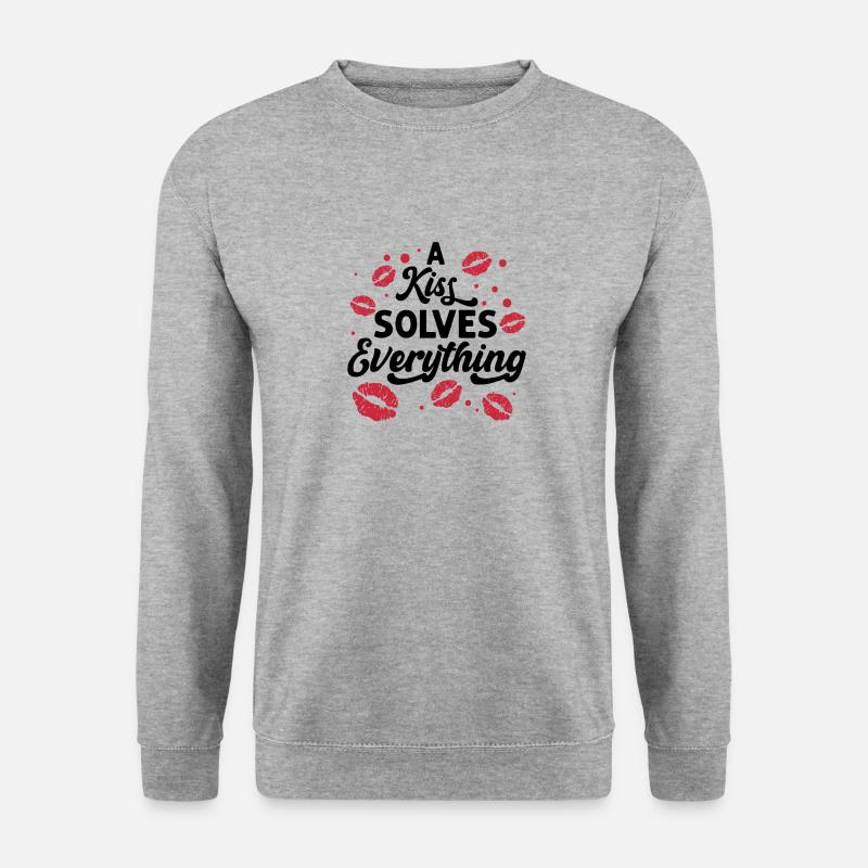 Problem Kissing Solution Relationship Partners - Unisex Sweatshirt - salt & pepper