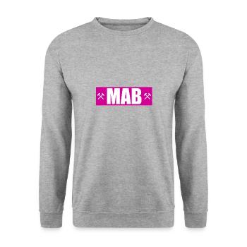 Marienberg MAB mab Glück auf Erzgebirge Erz - Unisex Pullover - Weißgrau meliert - Vorne - Alina (178cm) & Michal (187cm)