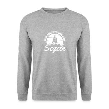 Mir reichts ich geh Segeln für alle Wassersportler - Unisex Pullover - Weißgrau meliert - Vorne - Alina (178cm) & Michal (187cm)