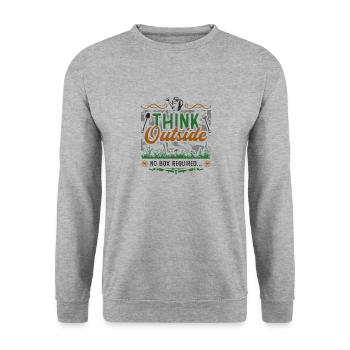 Think Outside, Garten- und Naturliebhaber - Unisex Pullover - Weißgrau meliert - Vorne - Alina (178cm) & Michal (187cm)
