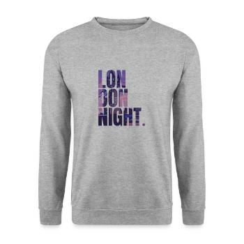 City Love - London Night Life - Unisex Pullover - Weißgrau meliert - Vorne - Alina (178cm) & Michal (187cm)