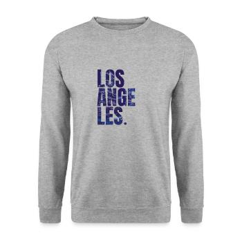 City Love - Los Angeles Life Style - Unisex Pullover - Weißgrau meliert - Vorne - Alina (178cm) & Michal (187cm)