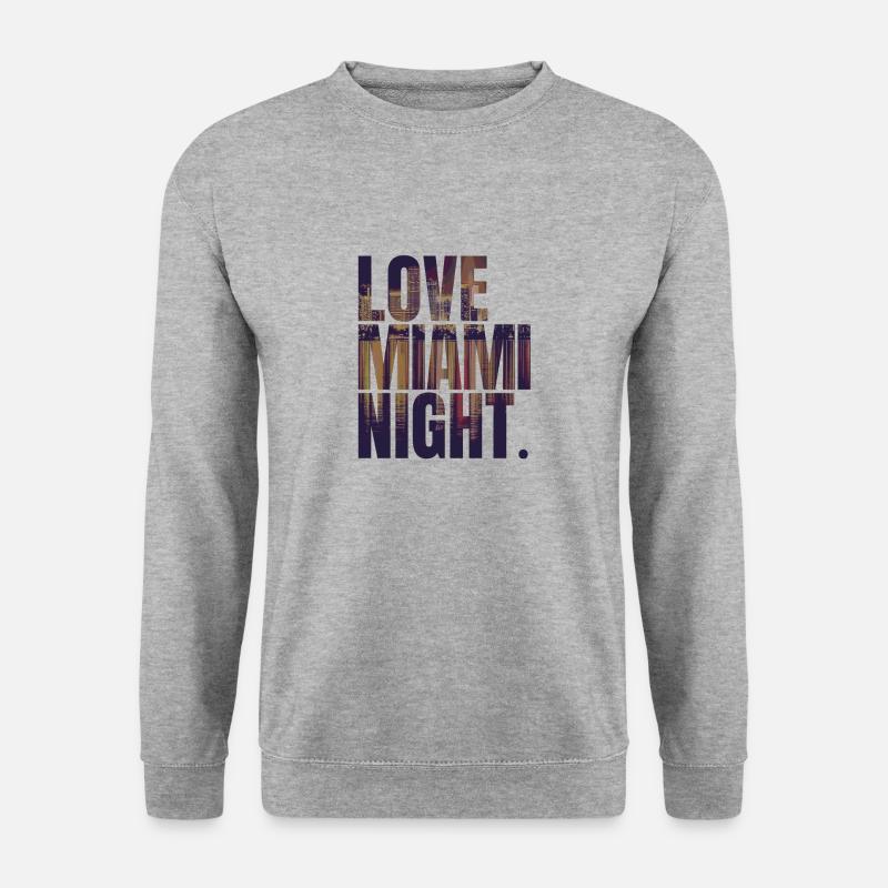 City Love - Miami Night Life - Unisex Pullover - Weißgrau meliert