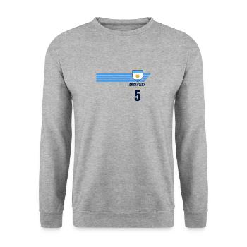 Argentina Albiceleste Football Fan Jersey - Unisex Sweatshirt - salt & pepper - Front - Alina (178cm) & Michal (187cm)