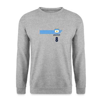 Argentina Albiceleste Football Fan Jersey - Unisex Sweatshirt - salt & pepper - Front - Alina (178cm) & Michal (187cm)