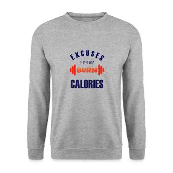 Ausreden verbrennen keine Kalorien - Unisex Pullover - Weißgrau meliert - Vorne - Alina (178cm) & Michal (187cm)