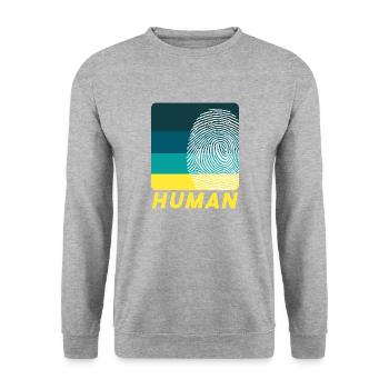 Human Fingerprints - Unisex Sweatshirt - salt & pepper - Front - Alina (178cm) & Michal (187cm)