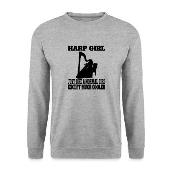 Harp Player Women's Harp Girl Harp Teacher - Unisex Sweatshirt - salt & pepper - Front - Alina (178cm) & Michal (187cm)
