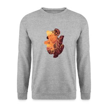 Koala avec enfant, Australie, feu - Sweat-shirt Unisexe - gris chiné - Devant - Alina (178cm) & Michal (187cm)