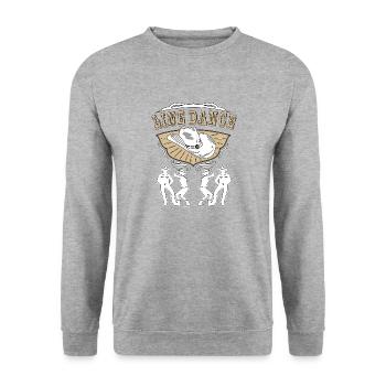 LINE DANCE - Unisex Pullover - Weißgrau meliert - Vorne - Alina (178cm) & Michal (187cm)