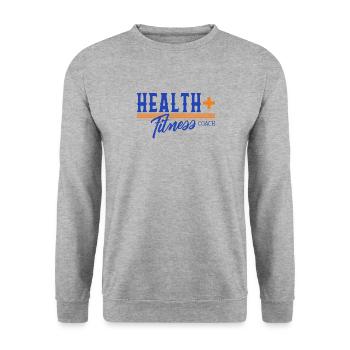 Health Fitness Coach Shirt, Instructor Workout - Unisex Sweatshirt - salt & pepper - Front - Alina (178cm) & Michal (187cm)