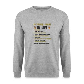 Gartenarbeit Landwirt Pflanzung Gärtner - Unisex Pullover - Weißgrau meliert - Vorne - Alina (178cm) & Michal (187cm)