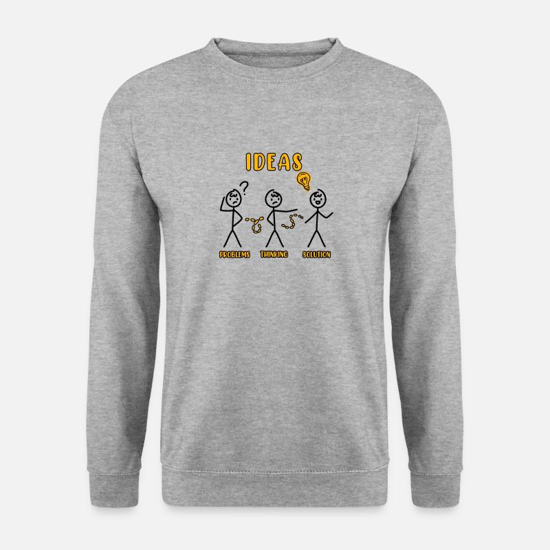 Problème Penser Bâton Figures Solution Penseurs - Sweat-shirt Unisexe - gris chiné