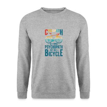 Lustige Radfahrer Radfahrer Fahrrad Fahrrad Berg - Unisex Pullover - Weißgrau meliert - Vorne - Alina (178cm) & Michal (187cm)