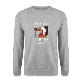 BÜRO SCHLAF SHIRT - Unisex Pullover - Weißgrau meliert - Vorne - Alina (178cm) & Michal (187cm)