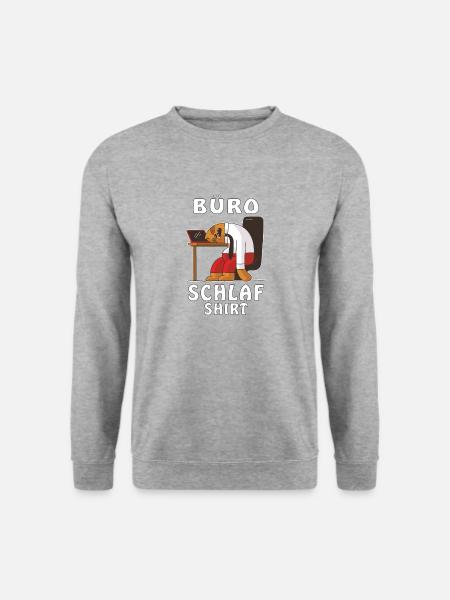 BÜRO SCHLAF SHIRT - Unisex Pullover - Weißgrau meliert