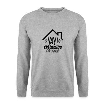 Neue Hauseigentümer Einweihung Offiziell - Unisex Pullover - Weißgrau meliert - Vorne - Alina (178cm) & Michal (187cm)