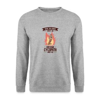 Lustige Radfahrer Radfahrer Fahrrad Fahrrad Berg - Unisex Pullover - Weißgrau meliert - Vorne - Alina (178cm) & Michal (187cm)