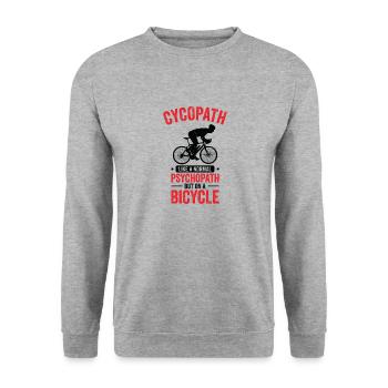 Lustige Radfahrer Radfahrer Fahrrad Fahrrad Berg - Unisex Pullover - Weißgrau meliert - Vorne - Alina (178cm) & Michal (187cm)