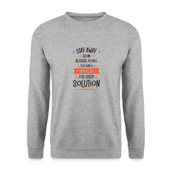 Problemlösung Kritische Denker Positive Motivation - Unisex Pullover - Weißgrau meliert - Vorne - Alina (178cm) & Michal (187cm)