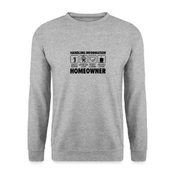 Neuer Hauseigentümer Informationen zum Umgang mit - Unisex Pullover - Weißgrau meliert - Vorne - Alina (178cm) & Michal (187cm)