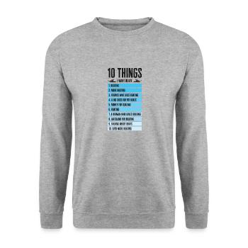Boating Captain Boat Owner Sailing Boat Adventure - Unisex Sweatshirt - salt & pepper - Front - Alina (178cm) & Michal (187cm)