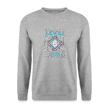 Birthday Level 6 Gaming Limited Edition Gamer - Unisex Sweatshirt - salt & pepper - Front - Alina (178cm) & Michal (187cm)