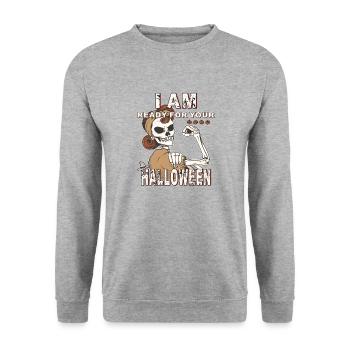 HALLOWEEN - Sweat-shirt Unisexe - gris chiné - Devant - Alina (178cm) & Michal (187cm)