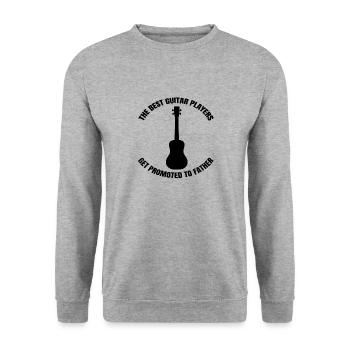 Gitarrist Papa Vater Gitarre Musiker Dad Gitarren - Unisex Pullover - Weißgrau meliert - Vorne - Alina (178cm) & Michal (187cm)