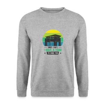 New Homeowner Housewarming Front Yard Back Yard - Unisex Sweatshirt - salt & pepper - Front - Alina (178cm) & Michal (187cm)