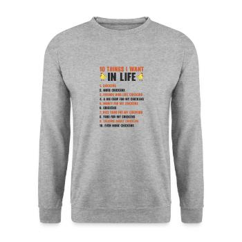 Chicken Agriculture Chicken Lovers Farming - Unisex Sweatshirt - salt & pepper - Front - Alina (178cm) & Michal (187cm)