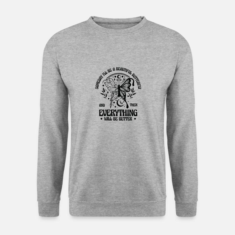 Himmlischer Schmetterling Mystische - Unisex Pullover - Weißgrau meliert