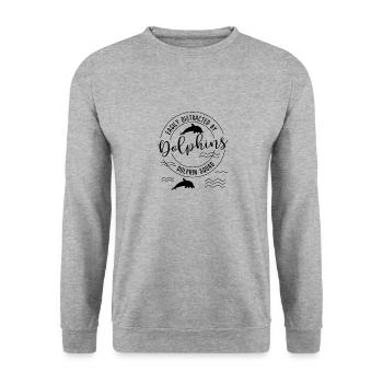 Niedliche Delfine Meerestier, abgelenkt von - Unisex Pullover - Weißgrau meliert - Vorne - Alina (178cm) & Michal (187cm)