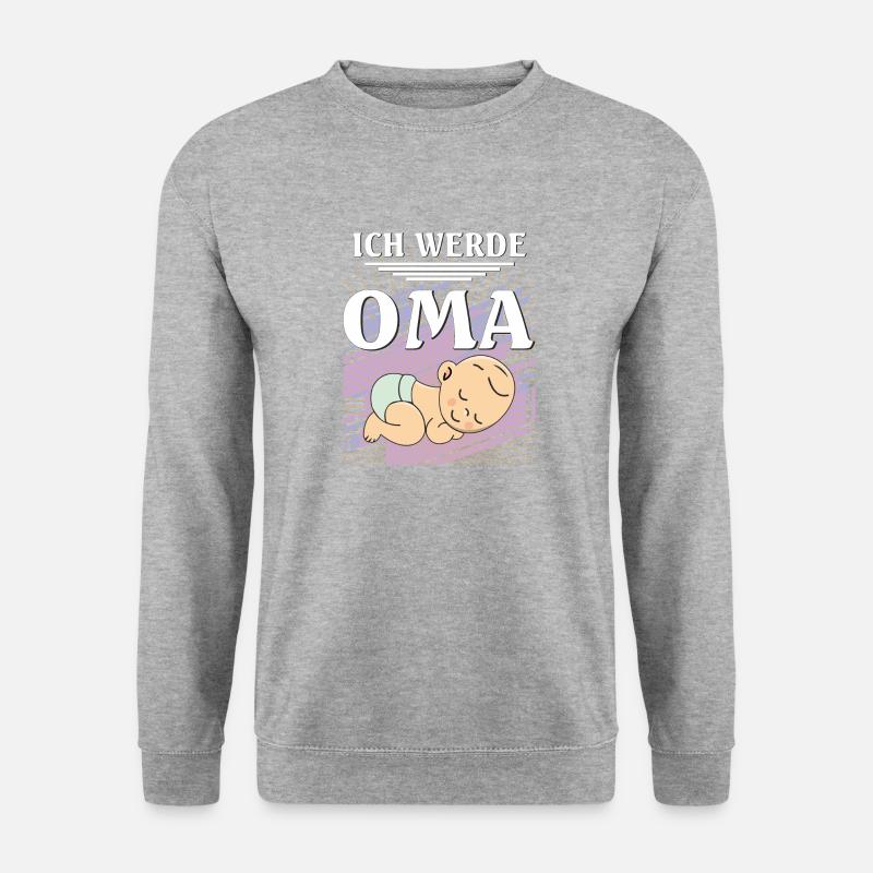 ICH WERDE OMA - Unisex Pullover - Weißgrau meliert